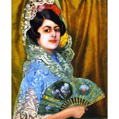 Dama con Abanico, also known as Lady with a Fan Painting Reproduction