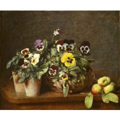 Still Life with Pansies Painting Reproduction
