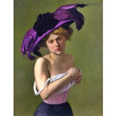 The Purple Hat Painting Reproduction