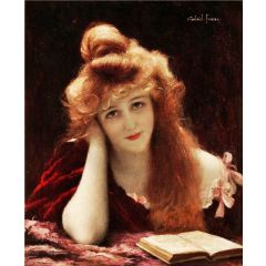 Woman Reading Painting Reproduction