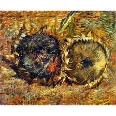 Still Life with Two Sunflowers Painting Reproduction