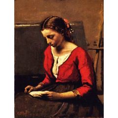 A Girl Reading Painting Reproduction