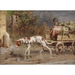 On the way to market Painting Reproduction