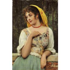 A Pensive Beauty Painting Reproduction