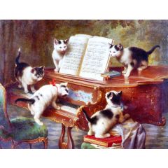 The Kittens Recital Painting Reproduction