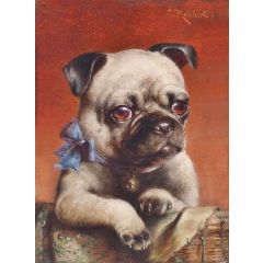 Young Pug Painting Reproduction