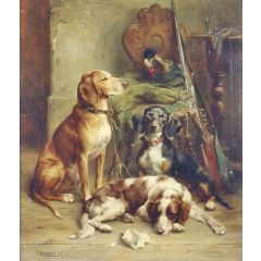 Hunting Hounds Painting Reproduction