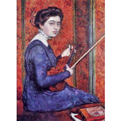 Woman with Violin(also known as Portrait of Rene Druet) Painting Reproduction
