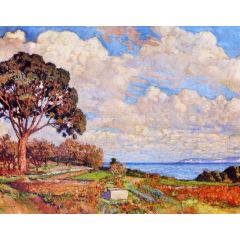 Large Tree near the Sea Painting Reproduction