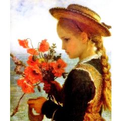 Poppy girl Painting Reproduction