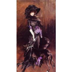 Portrait of the Marchesa Luisa Casati, with a Greyhound Painting Reproduction
