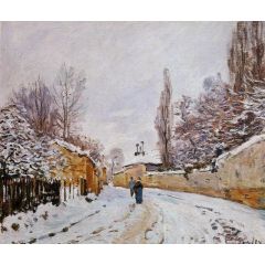 Road under Snow, Louveciennes Painting Reproduction
