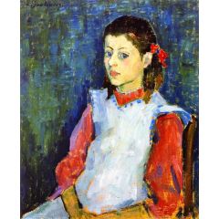 Girl in White Apron Painting Reproduction