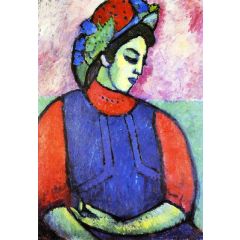 Girl in Grey Apron Painting Reproduction