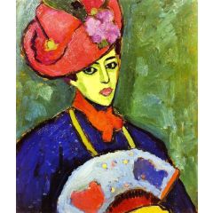 Schokko in Red Hat Painting Reproduction
