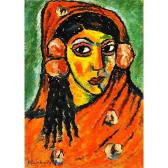 Spanish Woman with Red Veil Painting Reproduction