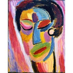 Mystical Head: Closed Eyes Painting Reproduction