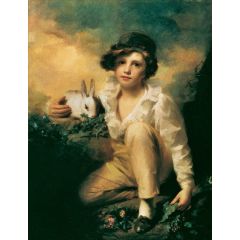 Boy and Rabbit Painting Reproduction