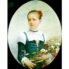 Portrait of Edna Barger of Connecticut Painting Reproduction