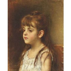Portrait of a young girl Painting Reproduction