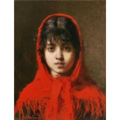 Portrait of a Young Girl Painting Reproduction