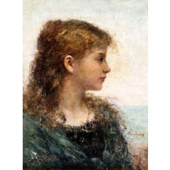 Portrait of a Young Girl Painting Reproduction