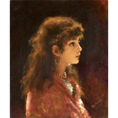 Portrait of a young girl Painting Reproduction