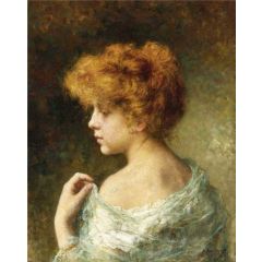 Portrait of a young girl Painting Reproduction
