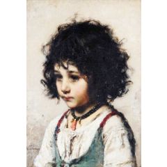 Portrait of a young girl Painting Reproduction