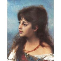 Portrait of a young girl Painting Reproduction