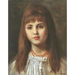 Portrait of a young girl Painting Reproduction