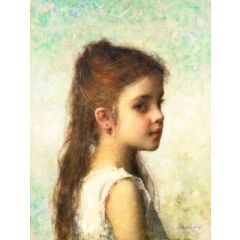 Portrait of a young girl Painting Reproduction