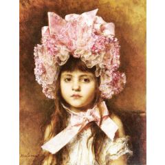 The Pink Bonnet Painting Reproduction