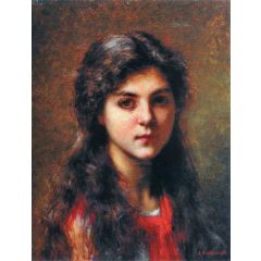 Portrait of a Young Girl Painting Reproduction