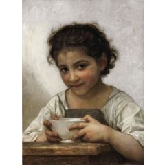 Girl Eating Porridge Painting Reproduction