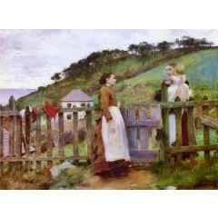 A Morning Gossip Painting Reproduction