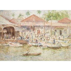 The Market, Belize, British Honduras Painting Reproduction