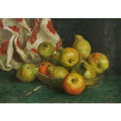 Dish of Fruit with Cloth Painting Reproduction