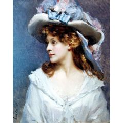 Woman in White Painting Reproduction