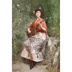 The Beautiful Bandurria Player Painting Reproduction