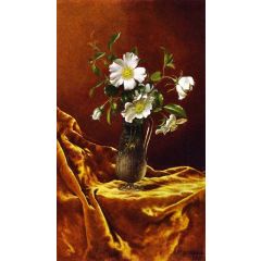 Cherokee Roses in a Glass Vase Painting Reproduction