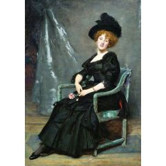 Portrait of Lucy Lee Robbins Painting Reproduction