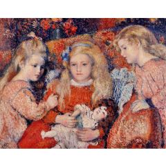 Three Little Girls Painting Reproduction