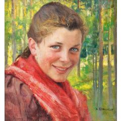 Girl from Porvoo Painting Reproduction