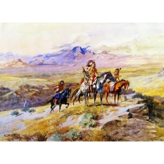 Indians Scouting a Wagon Train Painting Reproduction