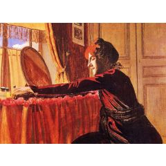 Madame Felix Vallotton at Her Dressing Table Painting Reproduction