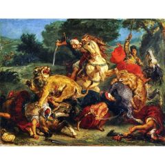 Lion Hunt Painting Reproduction