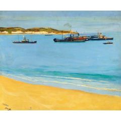 The Harbour at St Jean de Luz, France: Early Morning Painting Reproduction
