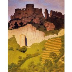 Chateau Gaillard at Andelys Painting Reproduction