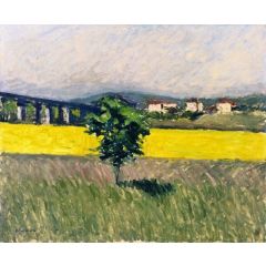 Field and Pont d’Argenteuil Painting Reproduction
